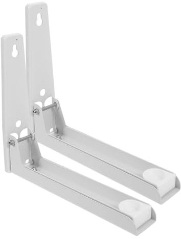 VILLCASE Soporte de Acero Inoxidable Plegable para Microondas, Estante Extensible Ajustable, Montaje en Pared, Ahorro de Espacio para Cocina, Pack de 2 Unidades de Color