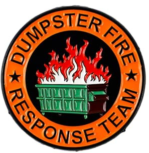 Dumpster Fire Response Team Trash Fire Sarcastic Brooch Pin, Office DarkHumor Enamel Pin, Funny Gift For Team Leader Boss Coworker, Chaos Coordinator Lapel Badge, Sarcasm Brooches, Funny Work Accessories