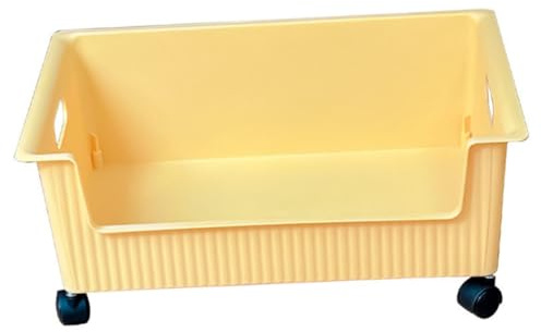 Happyyami Contenitore per Libri con Ruote in Plastica, Scatola Multifunzione con Maniglia, Organizer per Zaini e Giocattoli, Sotto la Scrivania in Camera