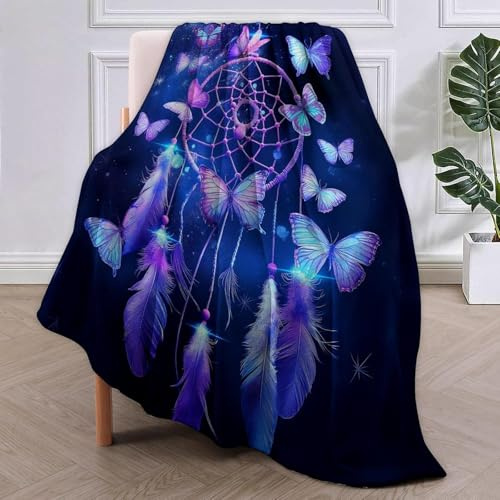SJSXWQN Decke Blauer TraumfäNger Kuscheldecke Flauschig für Couch und Bett Weich Warme Mikrofaser Wohndecke Fleecedecke als Tagesdecke Sofadecke Couchdecke - 180x240 cm