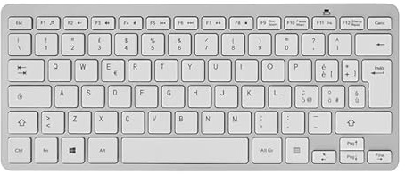 Generico Tastiera Bluetooth Wireless 78 Tasti, Silenziosa e Ultra Sottile, Compatibile con PC, Laptop, Tablet, Smartphone e Smart TV – Design Portatile (Bianco)