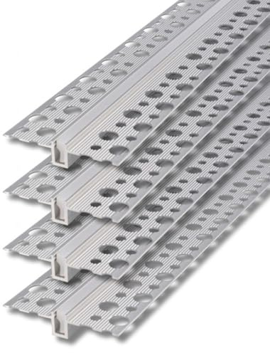 Jandei – Pack of 4 Aluminium Profiles 1 Meter for Integration of LED Strips in Plaster or Plasterboard, Made of Grey Aluminium. Includes Translucent Diffusers