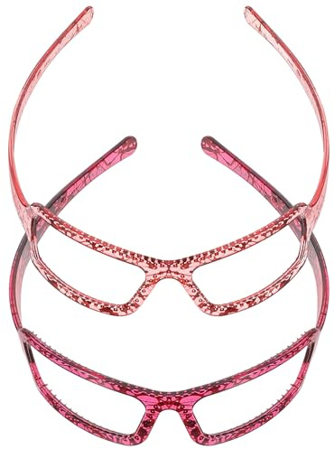 TOPBATHY 2 pièces Bandeau pour Femmes Design Lunettes Créatif et Confortable Accessoire de Cheveux pour Maquillage et Fêtes Lot Rouge Profond