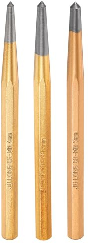 QUARKZMAN 3Pcs Pointeau Central 4/5/6mm Outil D'Alignement Pointeau | Pour Automotive Watch Repair Jewelry Craft, Alliage Acier, Longueur 150mm, Métrique, Non-Rayant, Cylindrique