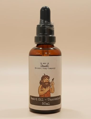 Bristol Soap Company Beard Oil, Natural Jojoba and Argan Oil Formula, 50ml Dropper Bottle (Unscented)