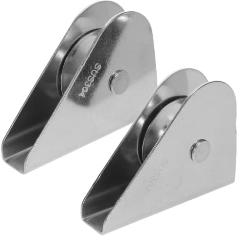 Mikikit 2 STK Fahnenmast Seilrolle Edelstahl 304 Umlenkrolle Wetterfest | Metall rostfrei, Laufrolle fuer Flaggenstock, korrosionsbestaendig, Hebeblock, Reparaturset, Aussenbereich, Duo Pack