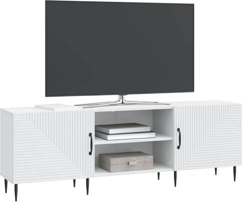 vidaXL TV-bänk 150 x 31 x 50 cm Engineering Wood, Vintage Möbel för Vardagsrum, Garderob, Rektangulär Stativ, Förvara din Strumpa, Avsmalnande ben, organisera ditt hem