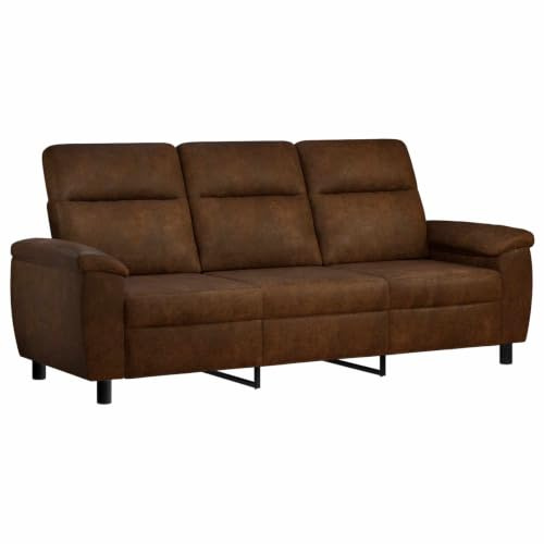 vidaXL Soffa Brun 214 x 90 x 95 cm Faux Mockaläder