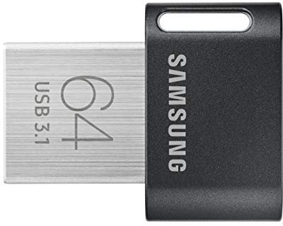 Samsung MUF-64AB/EU Memoria USB (64 GB, 3.1 (3.1 Gen 1), Conector USB Tipo A, Girar, 3,1 g), Negro, Acero Inoxidable
