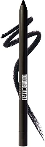 Maybelline TattooStudio Long-Lasting Sharpenable Eyeliner Pencil, Glide on Smooth Gel Pigments with 36 Hour Wear, Waterproof, Deep Onyx, 1 Count