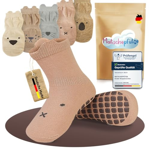 Matschepfuetze Stoppersocken für Babys und Kinder - Baby Antirutschsocken mit ABS-Noppen - Kuschelig warme Krabbelsocken für Mädchen und Jungs Gr. 1-3 Jahre