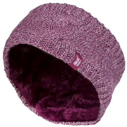 Heat Holders - Damen outdoor gestrickt strick thermo winter stirnband mit innen fleece (One Size, Rosa)