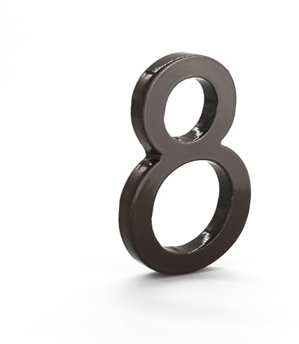 Montague Metal Products MHN-6-F-RB1-8 - Numero civico per indirizzo moderno, in alluminio spazzolato, 15,2 cm, verniciato a polvere
