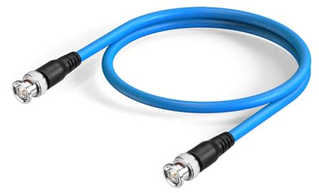 Superbat Cavo SDI 3G/6G/12G BNC 75 Ohm Maschio a Maschio Belden 1694A 60cm | Doppia Schermatura, Placcato Oro, Sovrastampato, 18AWG, 4K UHD/8K, 1 Pezzo, per Blackmagic, Telecamere, Convertitori, Monitor