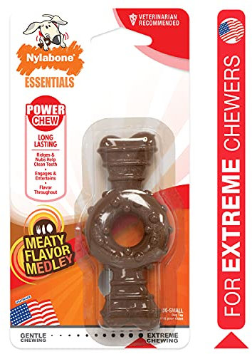Nylabone Power Chew Ring Bone Tough Chew Toy for Dogs Flavour Medley, Extra Small, for Dogs up to 7kg