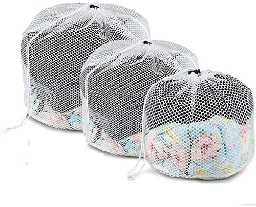 Wäschesack, Wäschesack für Waschmaschine, Kordelzug Wäschebeutel, Wäschenetz Set für Babywäsche, Socken, Kleidung, Oberbekleidung, Unterwäsche und Organisiere alle Arten von Schmutzwäsche, 3 Größen