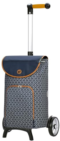 Andersen Carro de Compra Unus Fun Aluminio con Rueda Ø 17 cm y 47 litros Bolsa Famke con Bolsillo térmico Azul