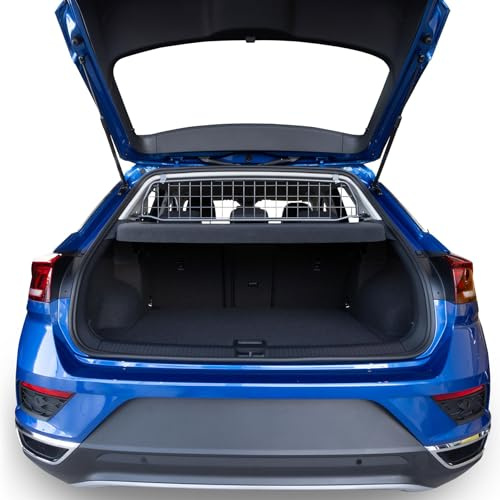 Travall Hundegitter für Volkswagen T-ROC (2017-2025), fahrzeugspezifisches Trenngitter für den Kofferraum aus Stahl, passgenau für sicheren Hundetransport