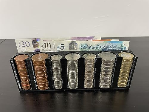 Coin Cash Note Money Organiser Mini Storage Holder Sorter Savings Black