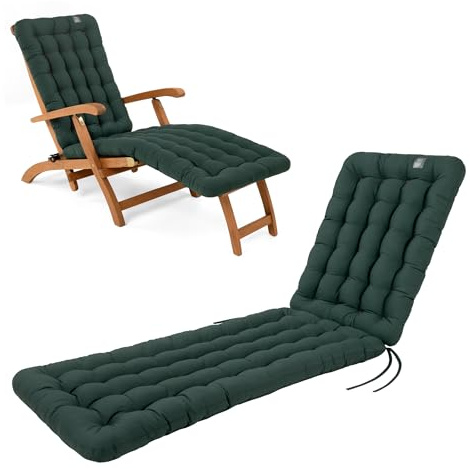 HAVE A SEAT Living - Auflage für Deckchair 180x50 cm - Bequeme Liegestuhl Auflage, 8 cm Dick - Waschbar bis 95°C, Orthopädisch, Wetterfest - Made in Germany (180x50 cm, Moosgrün)
