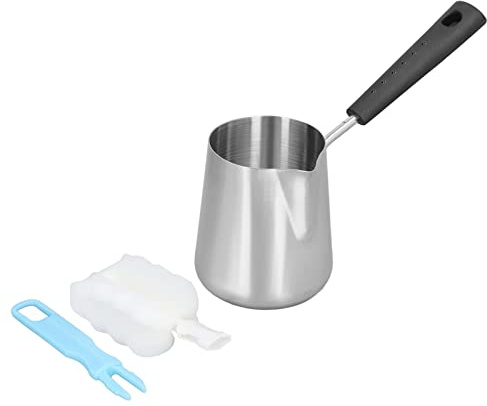 Cafetière Turque, Dispositif de Chauffage du Beurre et du café en Acier Inoxydable Mini Pot de Fusion du Beurre et Pot de Lait avec Buse 350 Ml