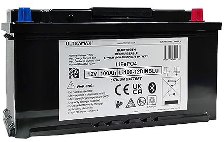 Lithium LI100-12DINBLU M8 LiFePO4 12V 100AH Lithium Phosphate Battery for Leisure & Marine Range