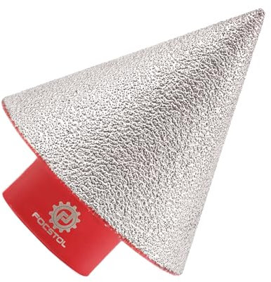 Broca Chaflán Biselado Diamante 40mm - FOCSTOL Fresa Diamante para Agrandar Dar Forma y Biselar Orificios Existentes en Azulejos Porcelanico Cerámica Granito Mármol M14 Rosca
