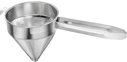 Baoblaze Colador de Caldo de Acero Inoxidable, colador de Malla, colador de Tapa China, Cesta de Filtro de Cocina, colador Duradero para Sopa y Salsas