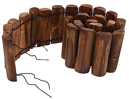 Kisangel Outdoor Holzstab Zaun Hohe Gartenzaun Beeteinfassung Flexibel Installieren Natürliche für Garten
