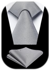 Enlision Krawatten Herren Einfarbig Krawatten und Einstecktuch Set Klassisch Hochzeit Business Krawatten für Herren Formelle Krawatte