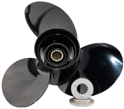 AQUAMAN Boots-Außenbord-Propeller 10 3/8 x 13 für Mercury-Motoren 25/30/35/40/45/50/55/60/70 PS, 13 Verzahnung rechts Aluminium