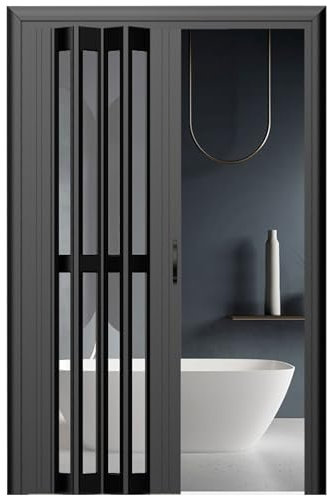 FalttüR Aluminiumlegierung Innen Falten Akkordeon Tür, Portable Badezimmer Schiebetüren / Benutzerdefinierte Größe Multifold Closet Türen Für Schlafzimmer Esszimmer ( Color : WxH , Size : 36x80in(91.4
