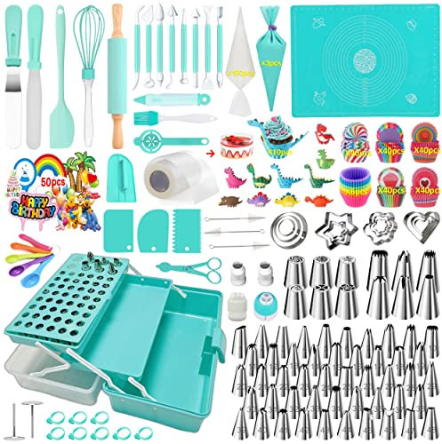 AZOMKER Kit de Manga Pastelera y Repostería, Utensilios para Decoración (488 Piezas)