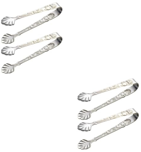 MAGICLULU 4 Pièces clip alimentaire kitchen gadgets accessoire de cuisine cuillères pince à nourriture pour barbecue fruit pince à épiler biscuits ustensiles de cuisine pince à sucre en inox
