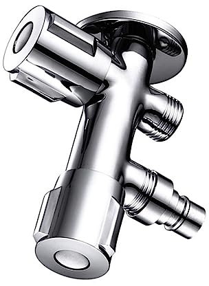 KONTONTY Wasserabsperrventile Für Waschmaschinen Absperrventile Doppelsteuerung Edelstahl Silber-finish