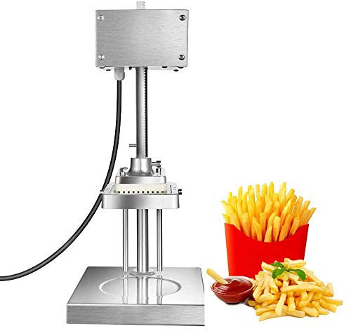 SmPinnaA Trituradora De Patatas Eléctrica, Cortador De Patatas Fritas Eléctrico Profesional De Acero Inoxidable con Moldes De Corte De 3 Tamaños, Máquina Cortadora De Verduras para Uso Domé