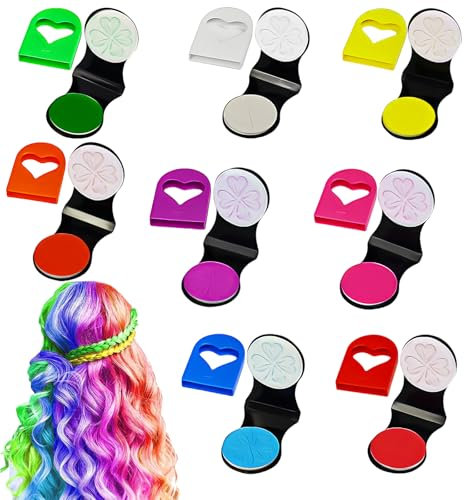 KHDULQ Haarkreide für Mädchen,8 Farben Auswaschbare Haarfarbe Haarkreide für Kinder Temporäre Einweg Kinder Hair Chalk Haarsprayfarbe für Kinder,Weihnachten,Geburtstagsparty