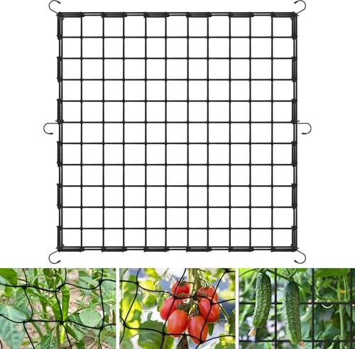 OFFCUP Red de Soporte de Planta, 120 * 120cm Red de Tienda de Campaña con 6 Ganchos, Red de Tienda de Cultivo Malla elástica para Plantas para Plantas, Cultivos, Verduras, Frijoles, Frutas, Flores