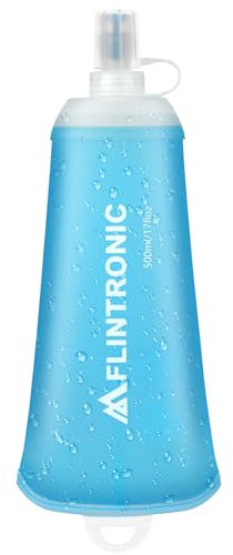 flintronic Pieghevole Borraccia Morbida, TPU Outdoor Sport Soft Flask, Riutilizzabile Borraccia Flessibile Senza BPA, per Corsa, Bicicletta, Campeggio, Escursionismo, 500ML