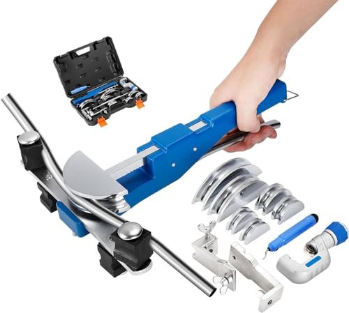 XSDAJSD Kit piegatubi Idraulico Manuale per piegatubi con curvatura inversa da 1/4 a 7/8 Pollici, Kit di Utensili Portatili per Piegare Tubi rigidi