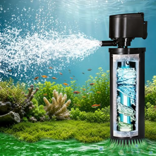 400GPH UV Aquarium Filter for 55-150 Gallon Fish Tank Algae Control