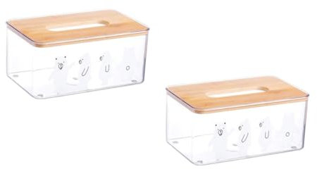Cabilock 2stücke Transparente Tissue Box Für Tisch Napkin Container Praktischer Tissue Für Zuhause Büro Hotels Stilvolles Design Platzsparend Cartoon- Und
