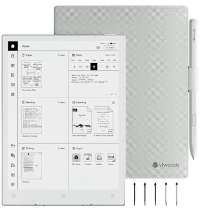 VIWOODS AiPaper Mini 8.2'' AI E Ink Tablet mit Einstellbarer Beleuchtung, 292PPI Paper Tablet, Tragbar 230g, 128GB Speicher, Octa-Core 2.0 GHz Prozessor Eink Tablet