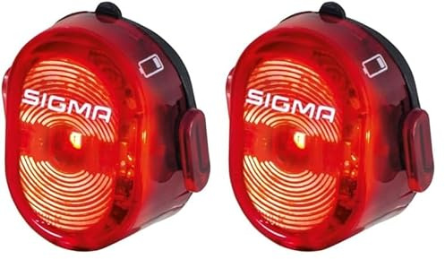 Sigma Sport LED Akku Fahrradbeleuchtung Nugget II, 400 m Sichtbarkeit, wiederaufladbares Rücklicht, StVZO zugelassen, Schwarz (Packung mit 2)