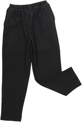GALPADA Pantaloni da Cuoco Traspiranti Neri in Misto Poliestere Cotone, Abbigliamento da Chef Uomo Resistente all’Olio per Uso Professionale in Ristoranti e Hotel, Uniforme da Mensa