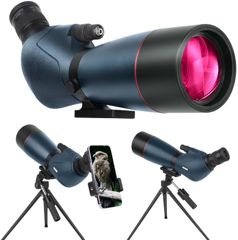 Telescopio Terrestre, Zoom Catajos Alta Potencia, Adaptador Teléfono, Trípode, Bolsa, 45° Angular, Observación Estrellas, Aves, Caza
