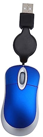 iplusmile Souris USB Mini Télescopique Bleue Ergonomique avec Boutons Latéraux Souris Optique Portable pour Pc Et Ordinateur Portable