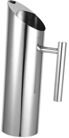 Abaodam Edelstahl Trinkflasche Für Kalte Getränke Kältebeständiger Wasserbehälter Mit Auffangbehälter Geeignet Für Tee Saft Und Cocktails Großes Fassungsvermögen Für Zuhause Und Restaurant