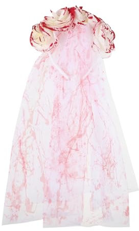 minkissy Bandeau de mariée fantôme coiffe de voile d'halloween jour mexicain des morts coiffe d'Halloween bandeau voile costume du jour des morts Engrener