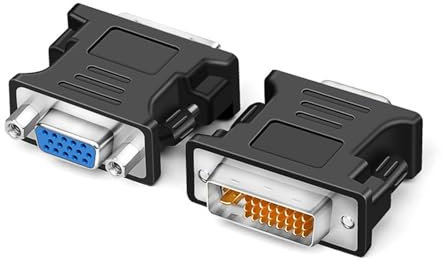 AANAN Adaptateur DVI vers VGA haute définition DVI24+5 mâle vers femelle, convertisseur de carte graphique vers moniteur(Svart)